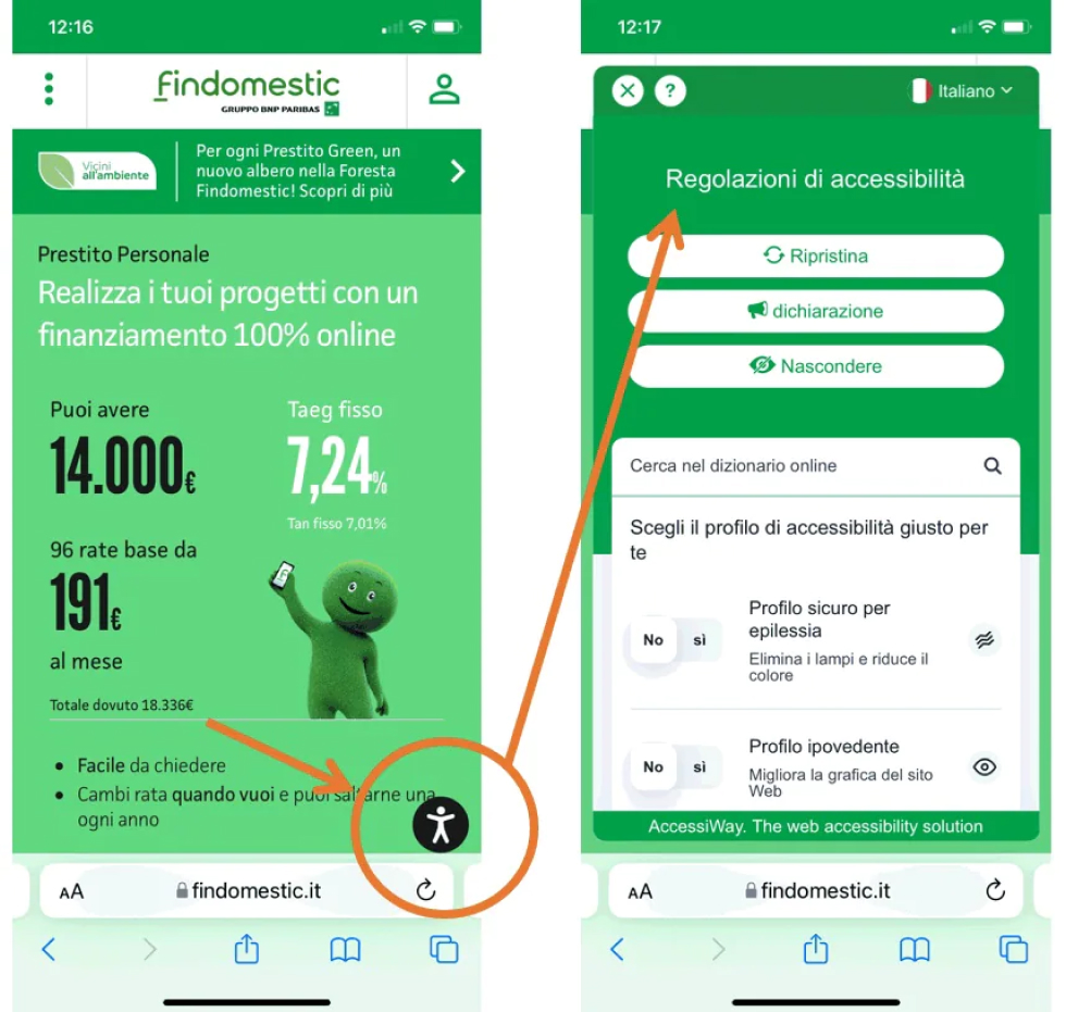 Accessibilità Findomestic